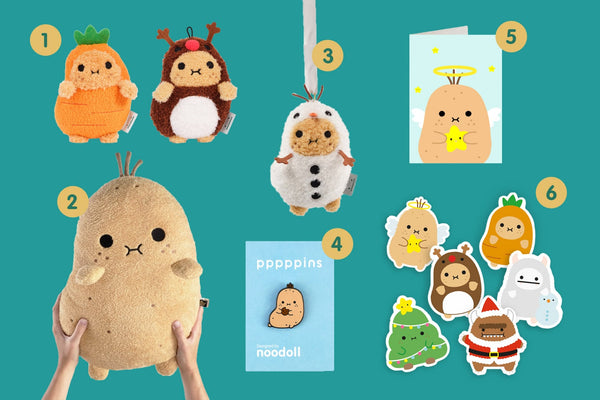 christmas gift guide featuring potato toy products