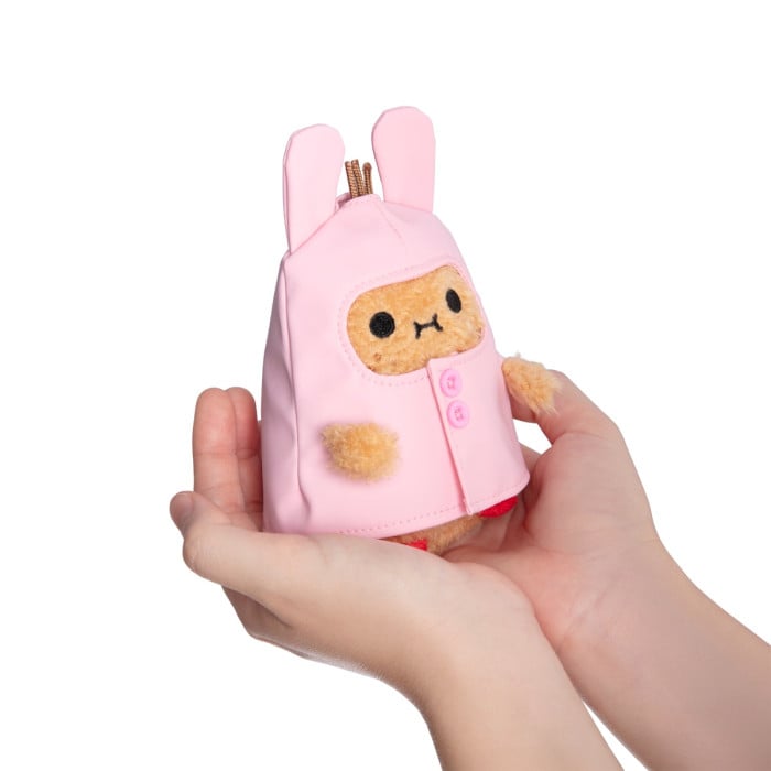Bunny Boots - Pink Raincoat Ricespud Mini Sitting Plush Toy | Noodoll