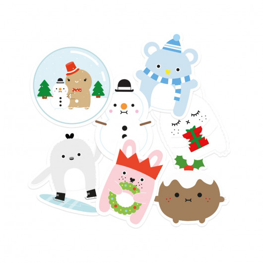 White Christmas Stickers