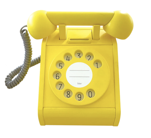 Wooden Yellow Telephone